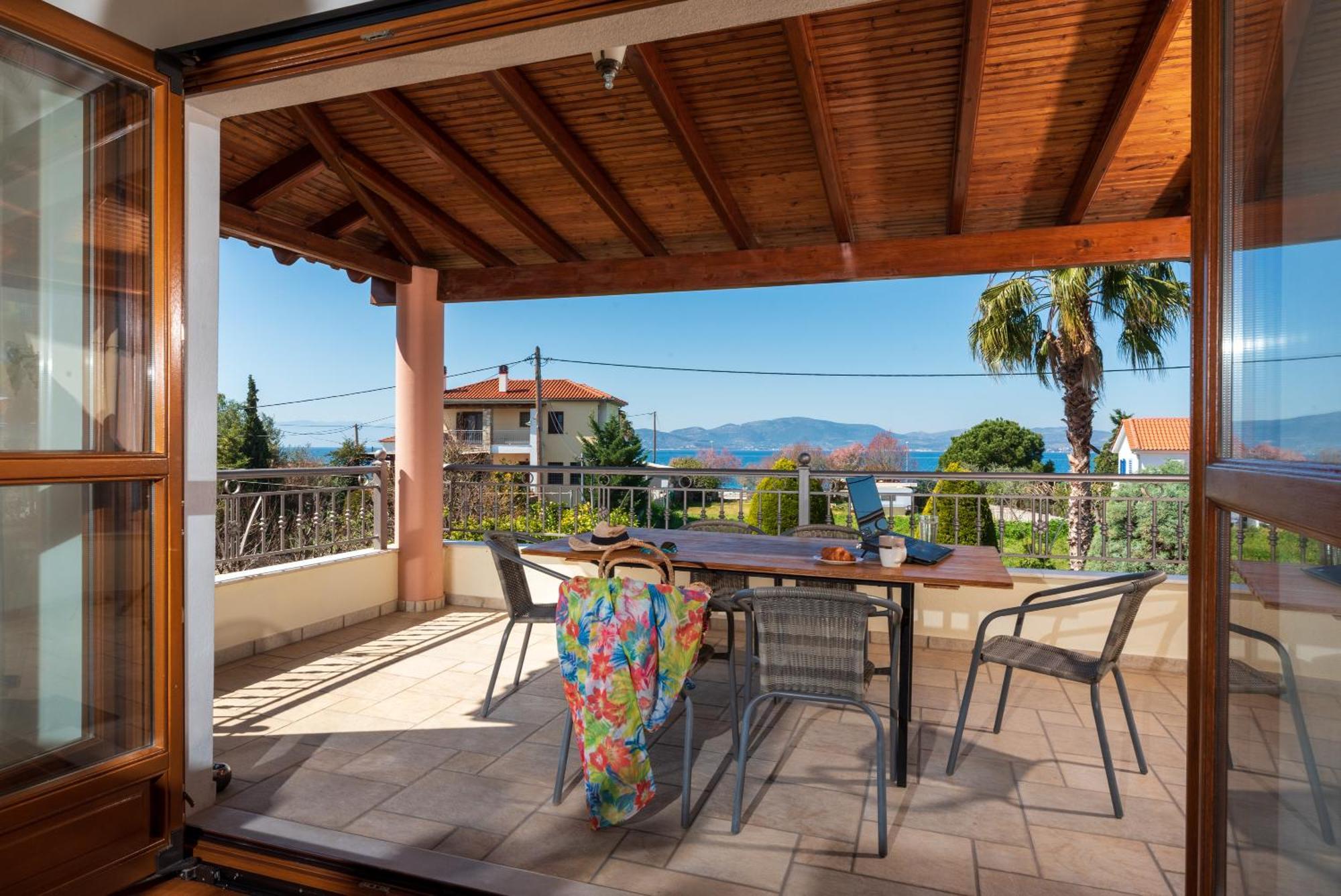 Ferienwohnung Christina'S Twin Palm Trees House Agria Exterior foto