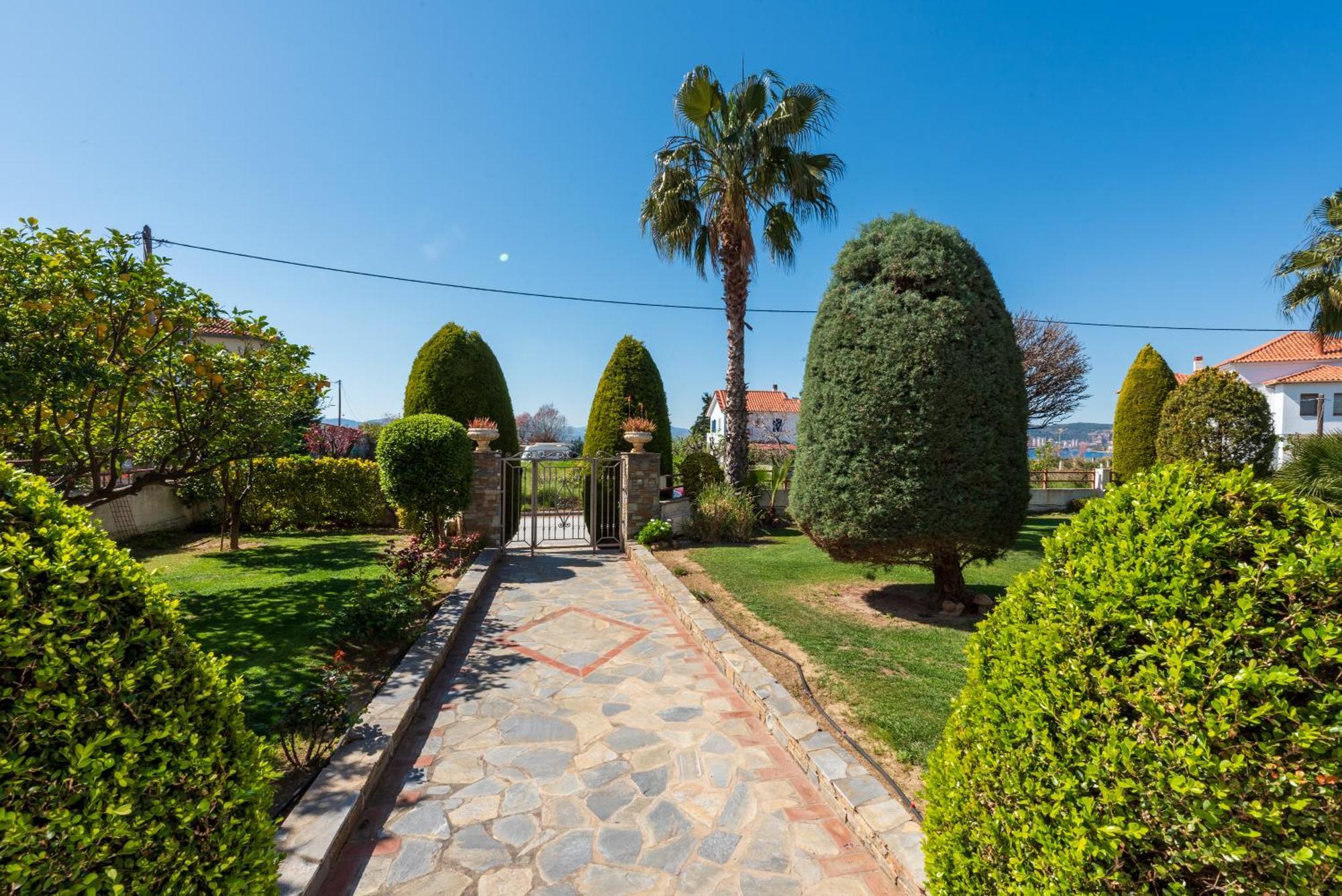 Ferienwohnung Christina'S Twin Palm Trees House Agria Exterior foto