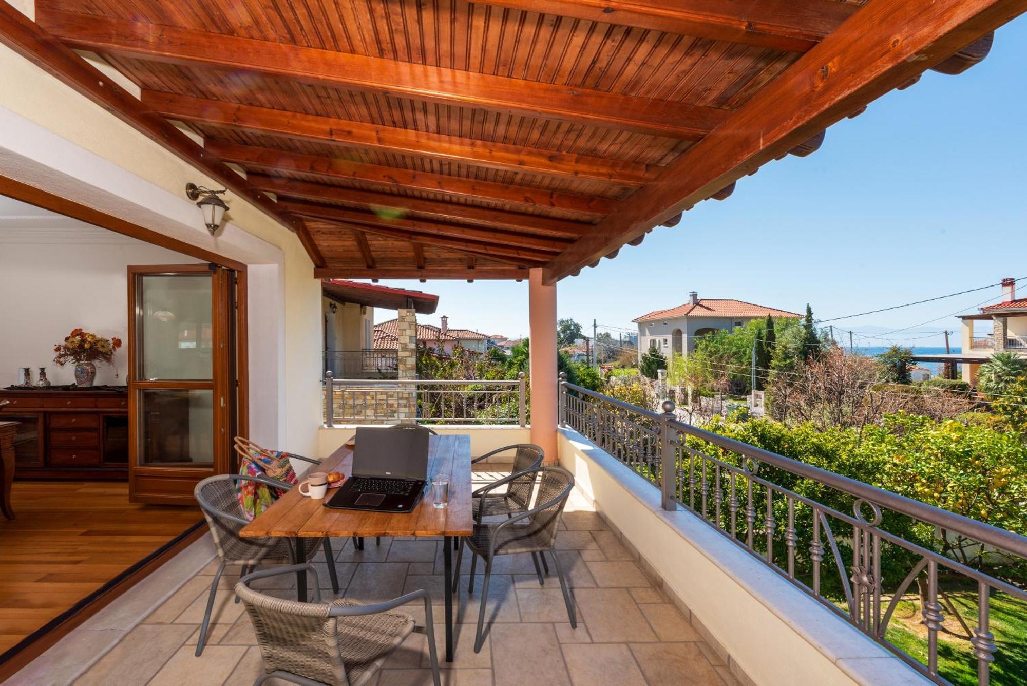 Ferienwohnung Christina'S Twin Palm Trees House Agria Exterior foto